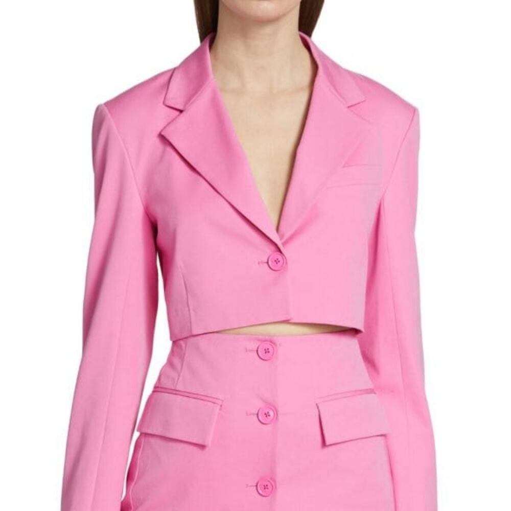 Derek Lam cotton blend cropped pink blazer size 10